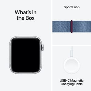 Apple Watch SE GPS 40mm Silver Aluminium Case - Winter Blue Sport Loop