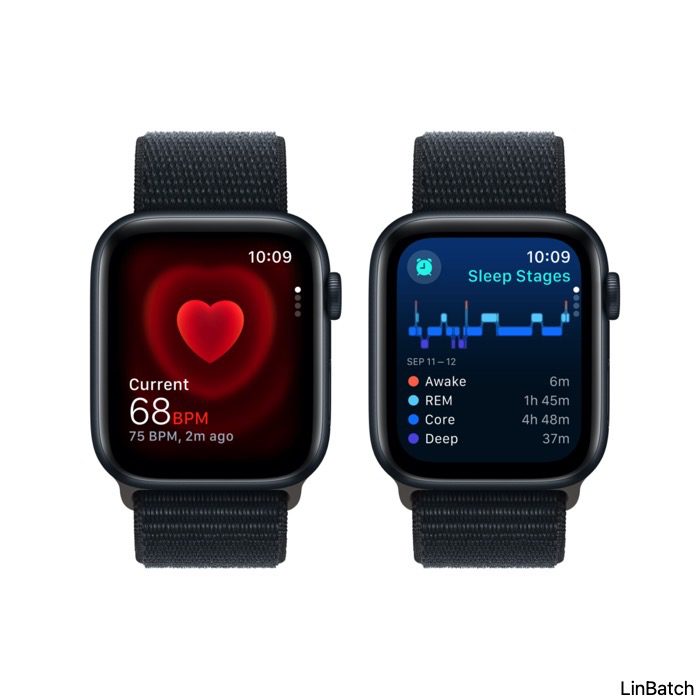 Apple Watch SE GPS 44mm Midnight Aluminium Case - Midnight Sport Loop - MREA3QA/A - Image 3