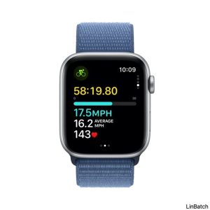 Apple Watch SE GPS 44mm Silver Aluminium Case - Winter Blue Sport Loop