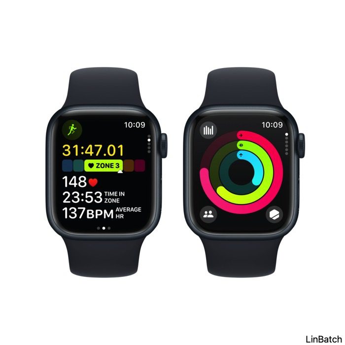 Apple Watch Series 9 GPS 45mm Midnight Aluminium Case with Midnight Sport Band