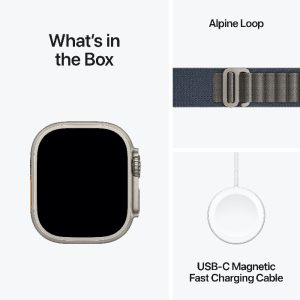 Apple Watch Ultra 2 GPS + Cellular, 49mm Titanium Case with Blue Alpine Loop: