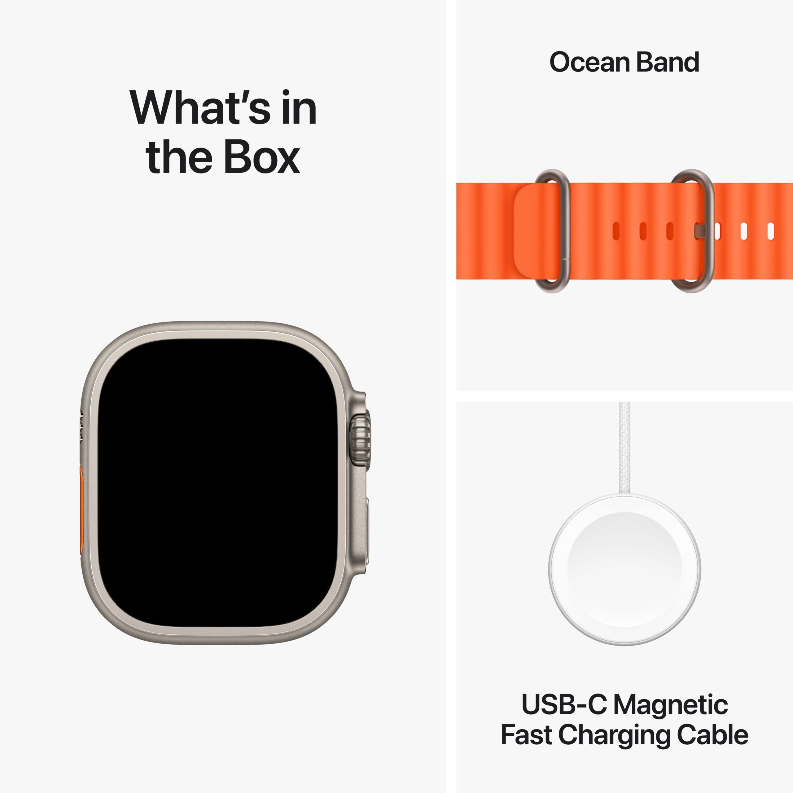 Apple Watch Ultra 2 GPS + Cellular, 49mm Titanium Case with Orange Ocean Band - MREH3B/A - Image 4