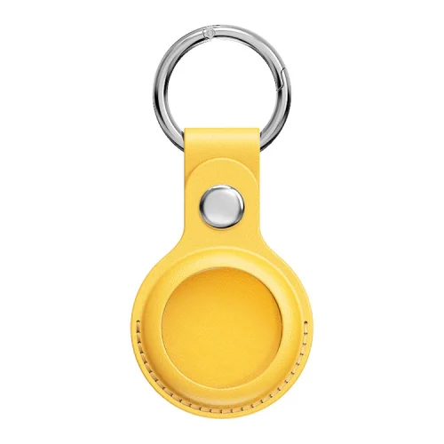 AirTag Leather Key Ring - Meyer Lemon