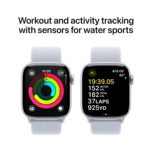 Apple Watch Series 10 GPS 42mm Silver Aluminium Case with Blue Cloud Sport Loop