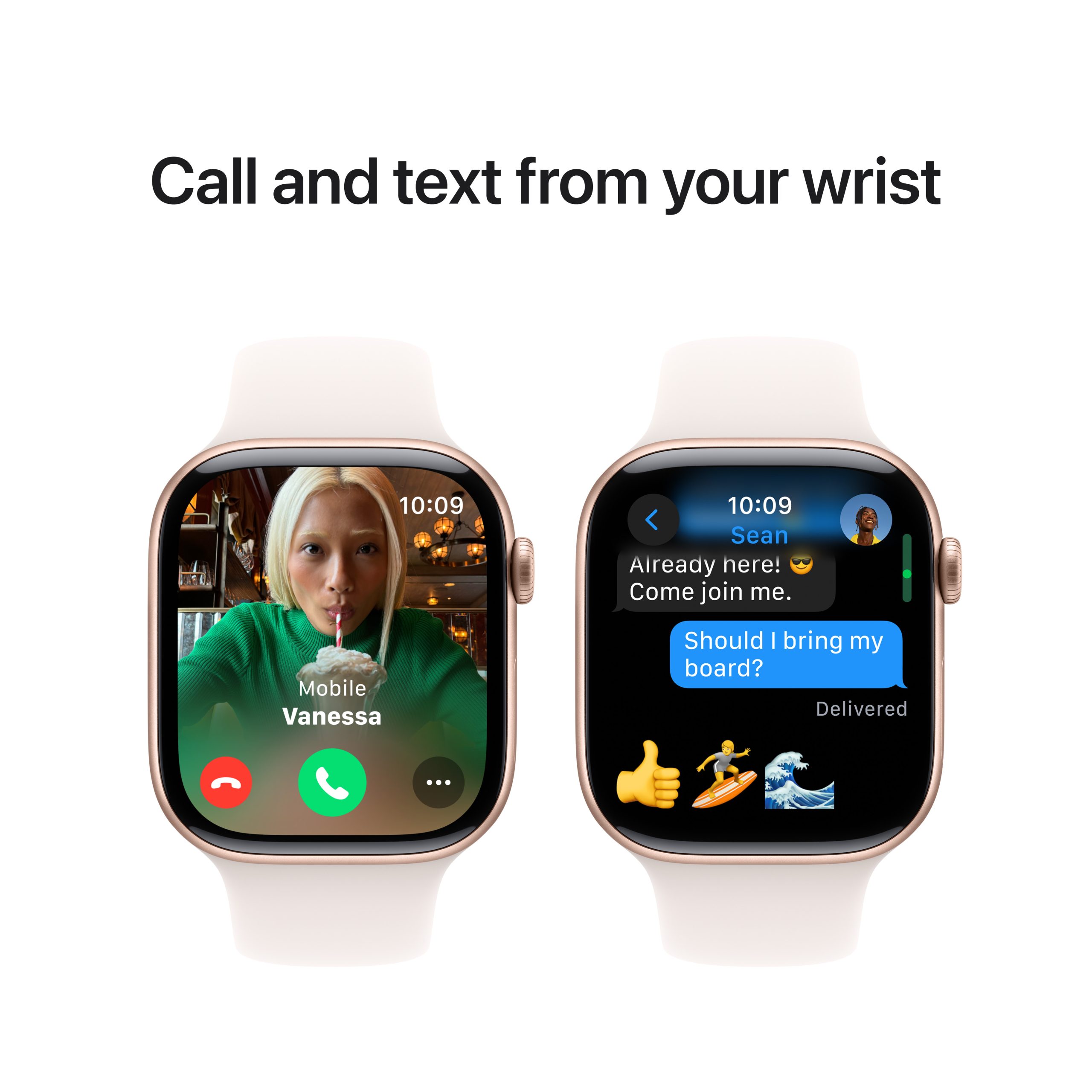 Apple Watch Series 10 GPS 42mm Rose Gold Aluminium Case with Plum Sport Loop - Image 5