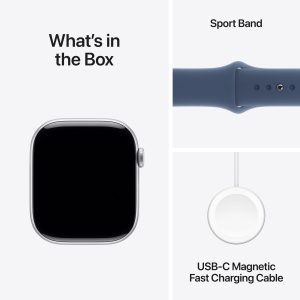 Apple Watch Series 10 GPS 42mm Silver Aluminium Case with Denim Sport Band