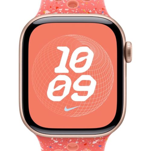 Apple-Watch-Series-10-42mm-Rose-Gold-Aluminum_-Magic-Ember -Nike-Sport-Band-Pure-Front-Screen